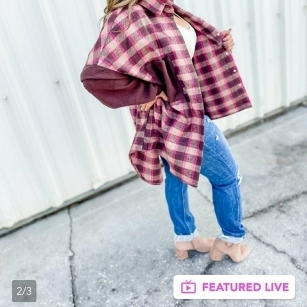 𝅺Peach love oversized‎ shacket